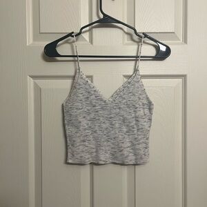 LA Hearts by PacSun Women's Grey and White Knit Tank